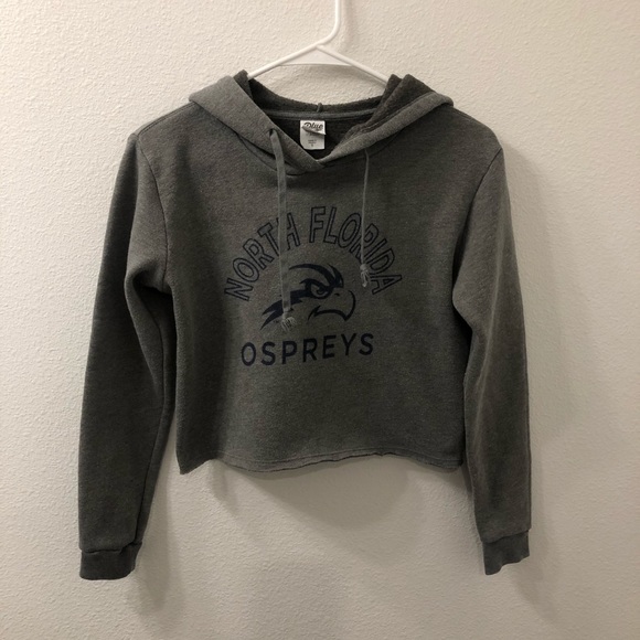 Blue 84 Tops - North Florida osprey pullover cropped hoodie gray